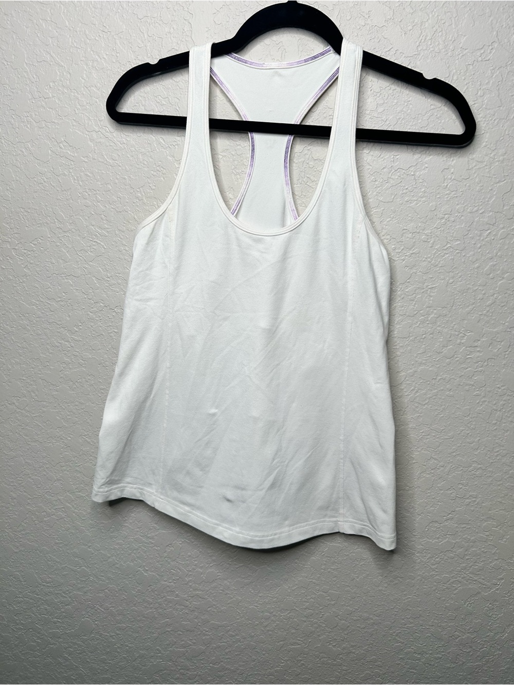 Lululemon White Racerback Ruffle Back Tank Top - Picture 2 of 9